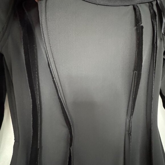 Vintage Alex Evening Black Velvet Faux Fur Off Shoulder Long Sleeve Maxi Dress - Picture 9 of 14